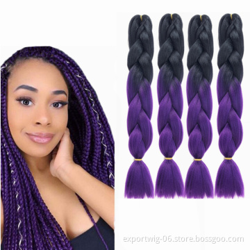 wholesale Cheap 24 inch Synthetic Jumbo Braid Hair Extensions 100 Synthetic Mix Color Braiding Hair African Crochet Braids Hair